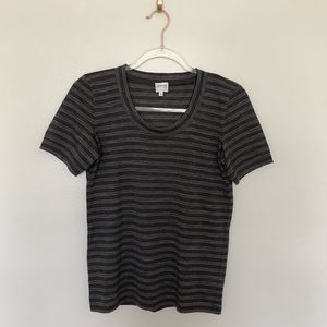 Armani Collezioni Striped T-Shirt Wool Grey Short Sleeve 8